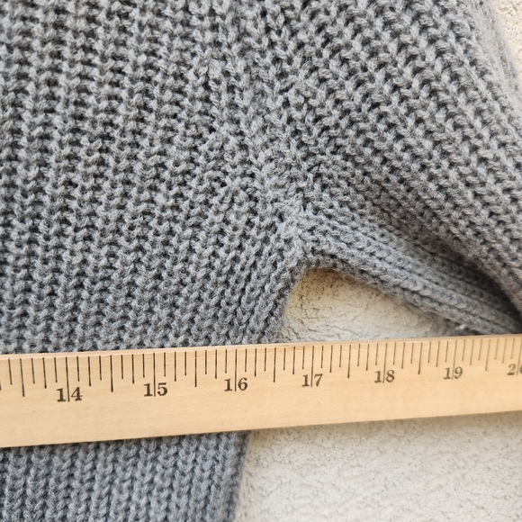 TOAD & CO Women's Sweater Dress Medium Gray Lambswool Ribbed Classic Minimalist - Picture 8 of 8